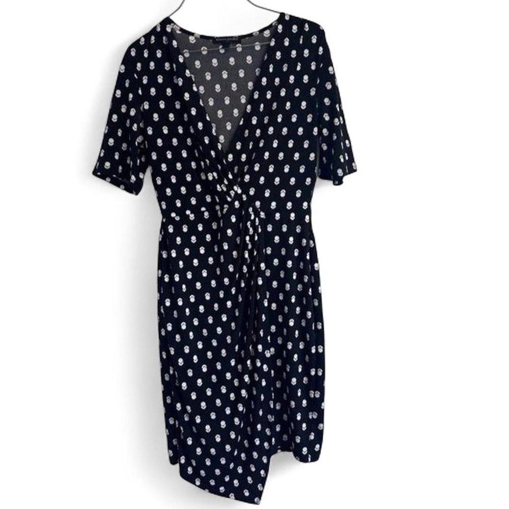 Banana Republic Black & White Polka Dot Wrap Dress Size XS